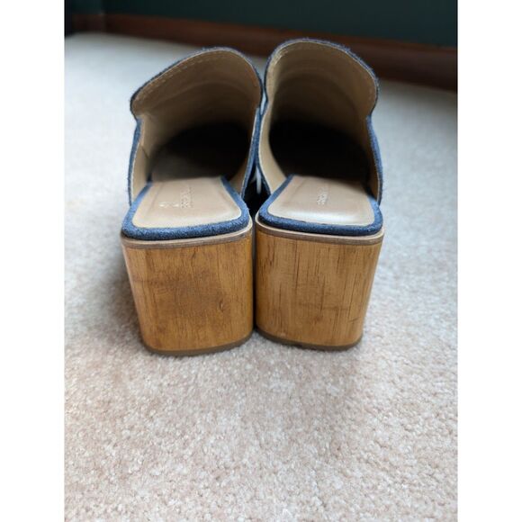 Anthropologie Bernardo Sophia Clogs size 9 Navy Suede - Picture 8 of 9